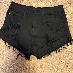 KanCan Black Distressed Jean Shorts